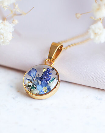 Wisiorek z kompozycją kwiatową, nature gift