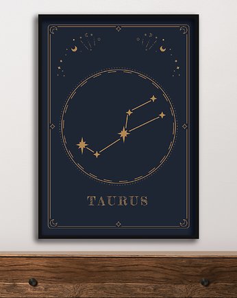 Plakat Byk/Taurus Znaki Zodiaku Gwiazdozbiór, Abstraktoria