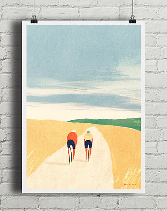 Rowerowa przyjaźń - plakat rowerowy, minimalmill