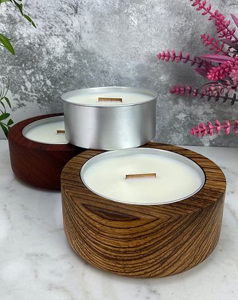 Sojowy wkład do świecy w drewnianej osłonie 230 ml, MESSTO made by wood