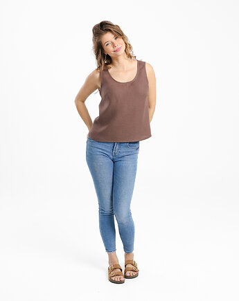 Lniany top WILLOW dark chocolate, so linen!