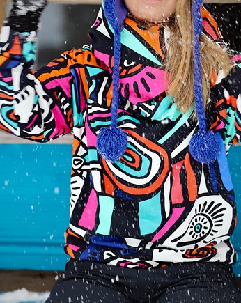 Kolorowa bluza z kapturem z bawełny organicznej - Inka, ZUZU STREETWEAR