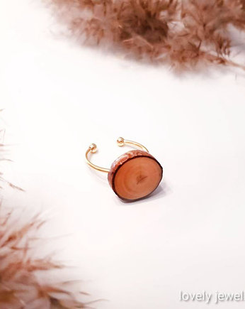 Drewniany pierścionek  Sosna Drewno natura, Lovely Jewellery
