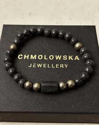 Bransoletka Męska Piryt i Turmalin, Chmolowska Jewellery