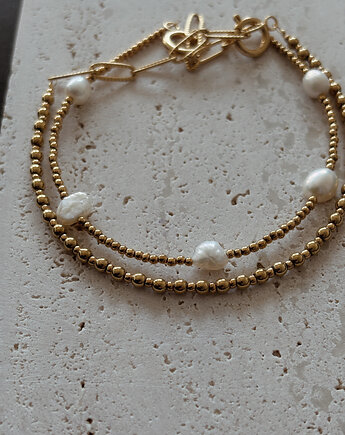 Bransoletka na nogę Hematyt i Perły, Chmolowska Jewellery