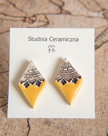 Kolczyki ceramiczne romby, studnia ceramiczna