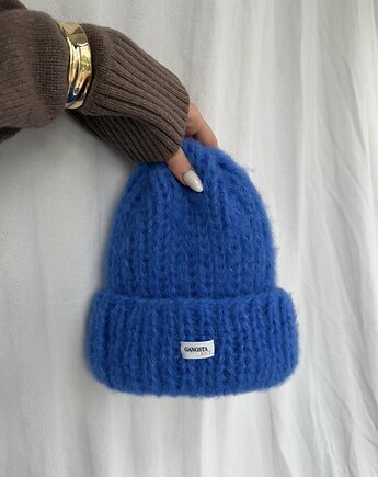 Puszysta czapka Cloud alpaka jedwab *kobalt*, GANGSTA KNIT
