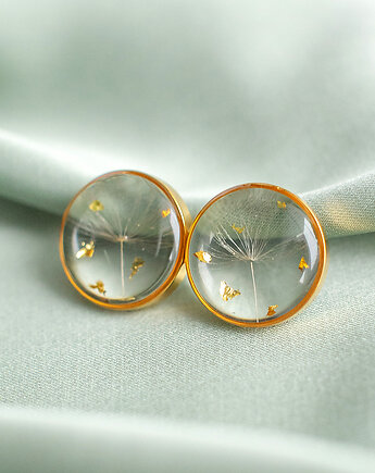 Kolczyki sztyfty z rzęsek dmuchawca