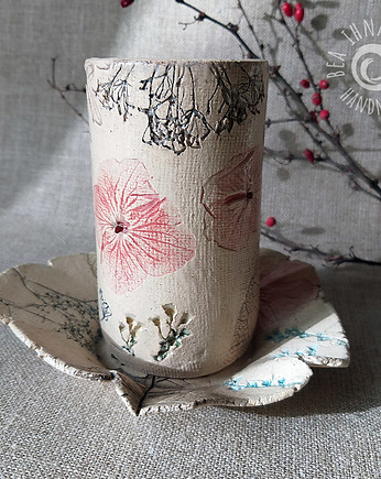 FLORA - piękny ceramiczny zestaw do picia kawy, herbaty, Bea Fine Arts