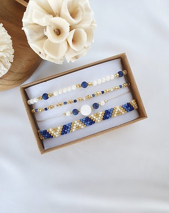 Zestaw bransoletek z lapisem lazuli, LEI handmade 