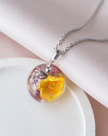 Wisiorek z kompozycją kwiatową, nature gift