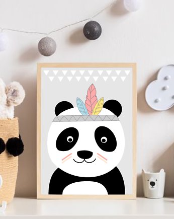 PLAKAT DO POKOJU DZIECKA zwierzątko PANDA, black dot studio