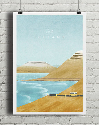 Islandia - vintage plakat, minimalmill