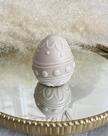 Świeca ekologiczna sojowa dekoracyjna jajko wielkanocne jasny brązowy, Coccola JEWELLERY