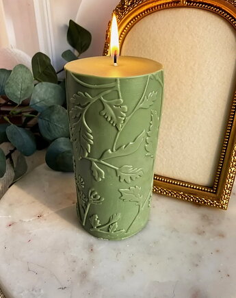 Świeca ekologiczna sojowa dekoracyjna walec "Sage Green" 150x70mm, Coccola JEWELLERY
