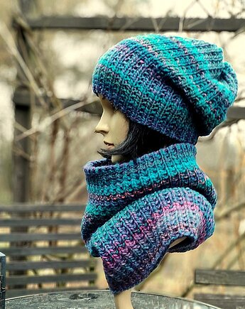 Z nutą szmaragdu / komplet, agat handmade