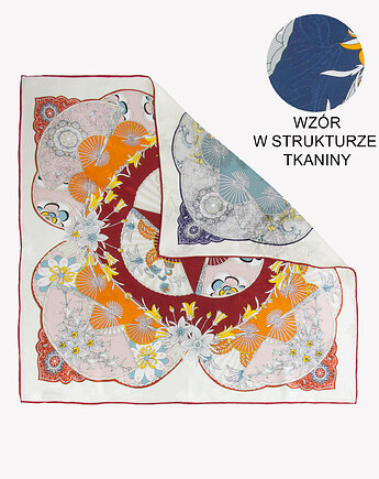 Elegancka apaszka damska dwustronna jedwabna z tłoczonym wzorem, ALLORA BE UNIQUE