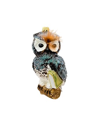 Bombka choinkowa: Sowa z księgą: brązowa, Syn Bombkarza