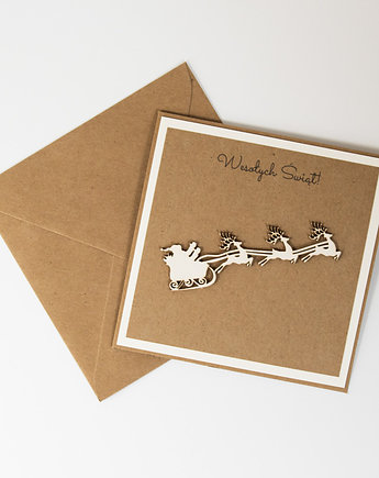 Kartka świąteczna zaprzęg Mikołaja, Papiernik