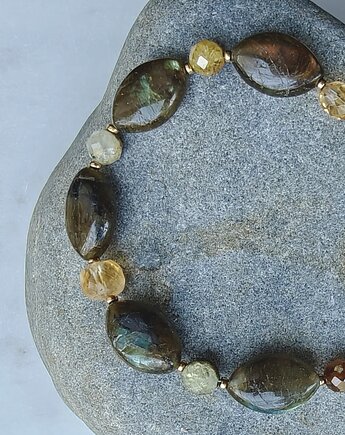 Bransoletka z labradorytem i kianitem, Studio Gazela