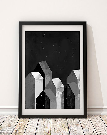 Plakat skandynawskie domki A3, Anita Tomala