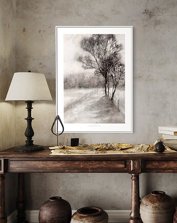 Pejzaż / grafika do salonu / elegancki i delikatny, Margo Hupert