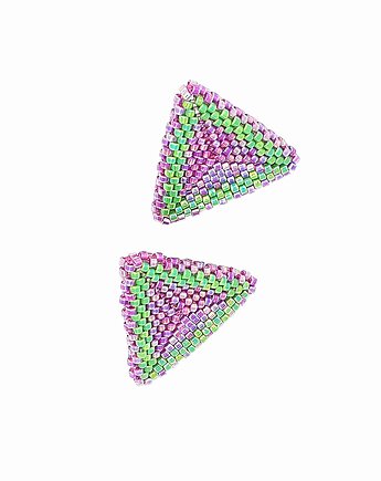 Kolczyki Trójkątne Sztyfty "Egzotyczny Duet", Bead Wonderful