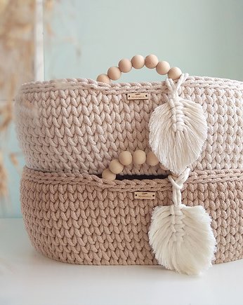 Kosz Mojżesza boho dla lalek pluszaków  pojemnik na zabawki, MaMaria