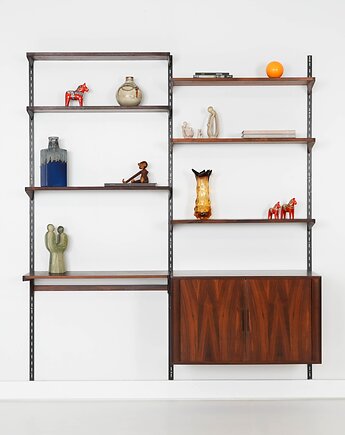 Regał systemowy palisandrowy, designer: Kai Kristiansen, produkcja: FM M, Przetwory design