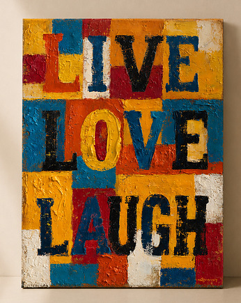 Live Love Laugh - obraz na płótnie, Harry Monkey