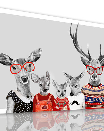 OBRAZ NA PŁÓTNIE - Leśna ekipa 120x80cm, LUdesign gallery