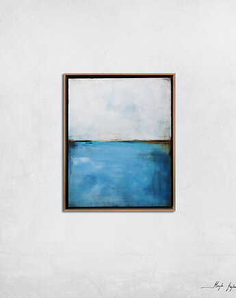 Obraz olejny - Błękit i biel XXII (oprawiony w ramę), Maja Gajewska