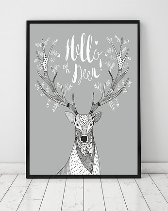 plakat z jeleniem, Love Life and Forest