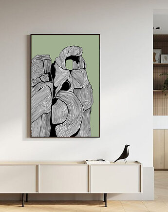 Okiennik w zieleni / Jura / Skały / Grafika, Jola Regeńczuk Art