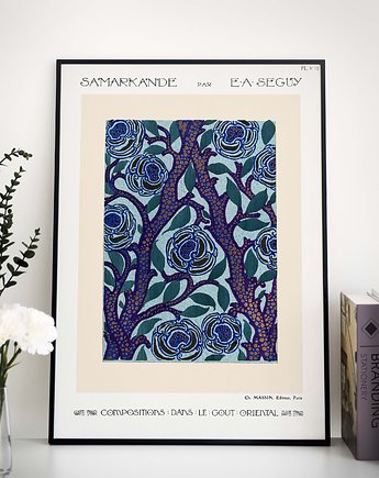 Plakat  wystawowy - wzory retro, raspberryEM