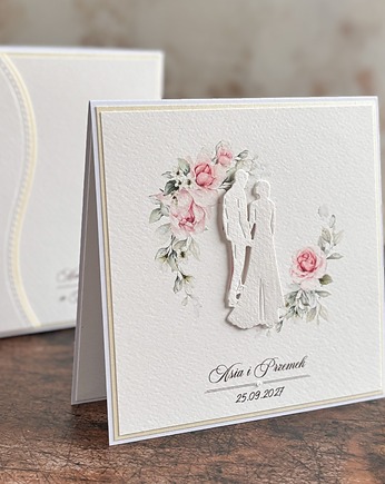 Elegancka pamiątka ślubna w pudełku z kopertą, WP 17A, Anna Art and Crafts