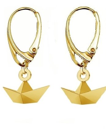 Kolczyki PAPER SHIPS Origami- srebro, złoto, różowe złoto, ISSI Jewelry