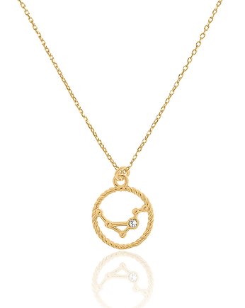 Naszyjnik srebrny pozłacany ze znakiem zodiaku, LUO
