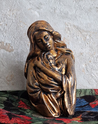 Rzeźba z gipsu, Matka z Dzieciątkiem wys. 11,5 cm, JBJart Justyna Jaszke