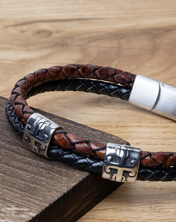 Męska Bransoletka ze Skóry Naturalnej STORMBORN, Black Mamba Jewelry