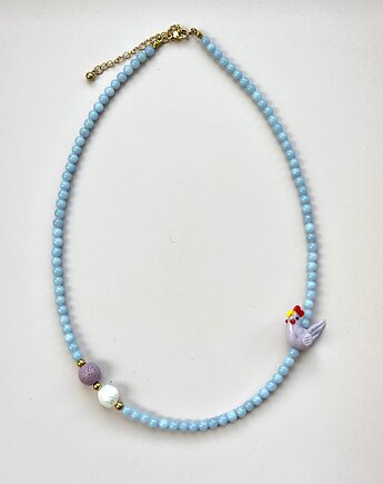 Naszyjnik Hen z Angelitu z perł, Konevka store