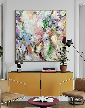 Obraz abstrakcyjny 110x110 cm, Dorota Ferens