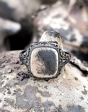 Sygnet Mirror, pierścionek ze srebra próby 925, ZIĘBA