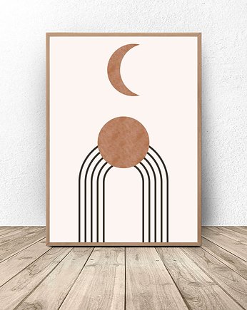 Plakat abstrakcyjny w stylu boho "Księżyc", scandiposter