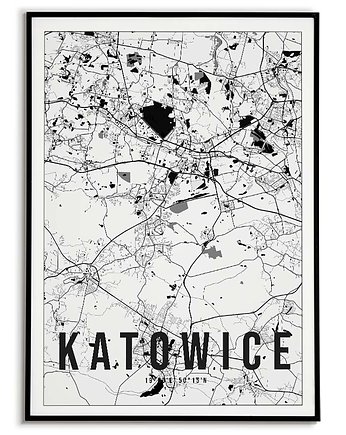 Plakat miasto POLSKA - KATOWICE 2  obraz MAPA, Bajkowe Obrazki