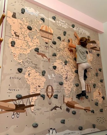 Ścianka wspinaczkowa - mapa świata, OSOBY - Prezent dla dziecka