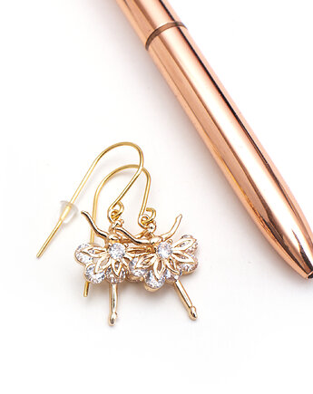 Eleganckie kolczyki pozłacane Odette., mdesign