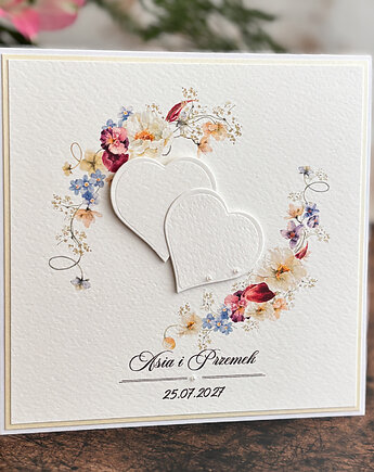 Kartka ślubna z personalizacją w ozdobnej kopercie, wp 31, Anna Art and Crafts