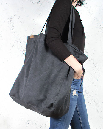 Big Lazy bag torba czarna na zamek / vegan / eco, hairoo