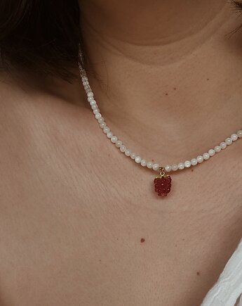 Naszyjnik Kamień Księżycowy i Malina, Chmolowska Jewellery